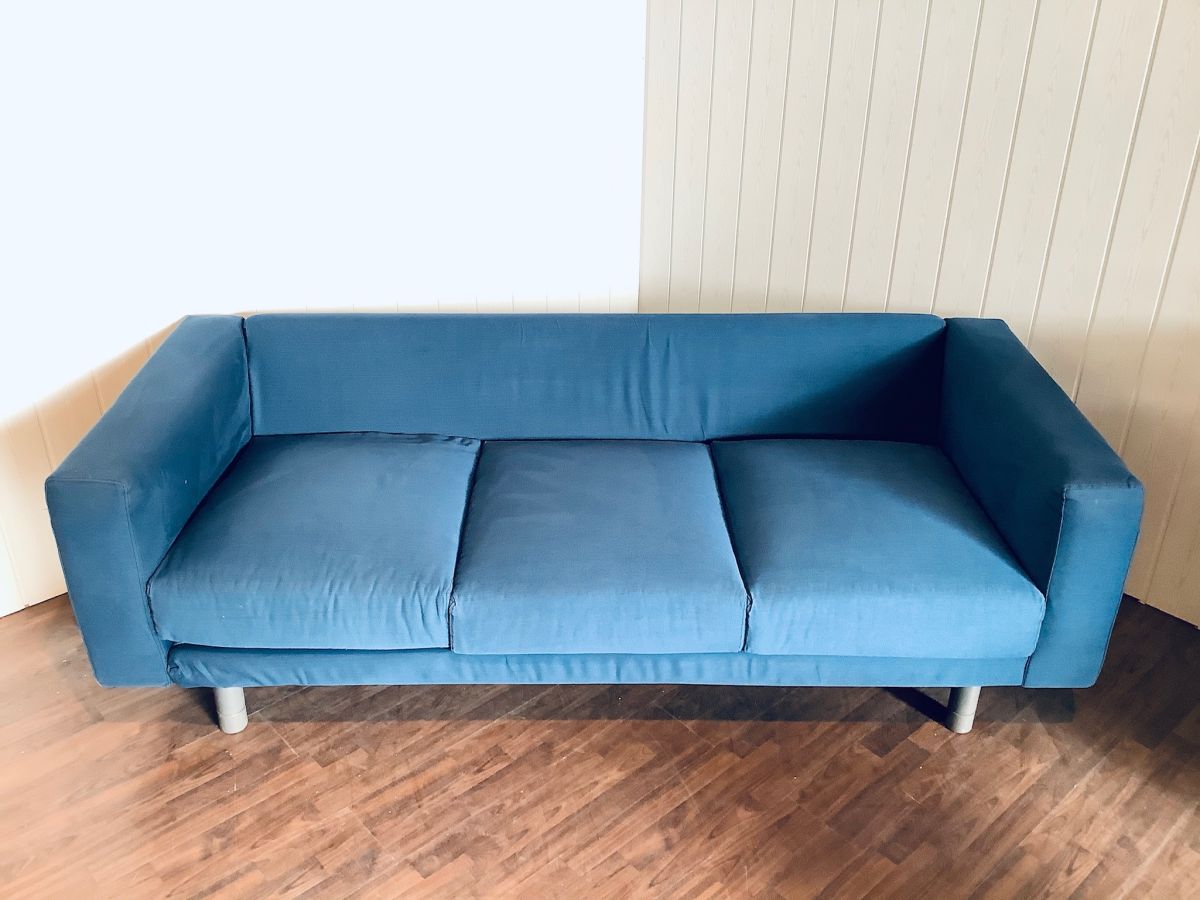 3er-Sofa aus Stoff royalblau 212 x 87 cm Höhe 68 cm